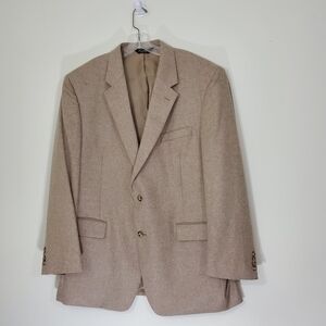 Jos A Bank Tan 100% Cashmere Blazer, Size 48L